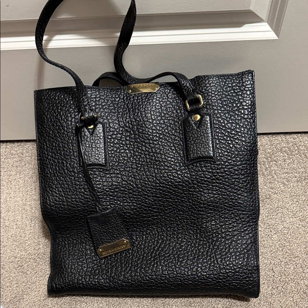 Burberry Black Pebbled Leather Tote